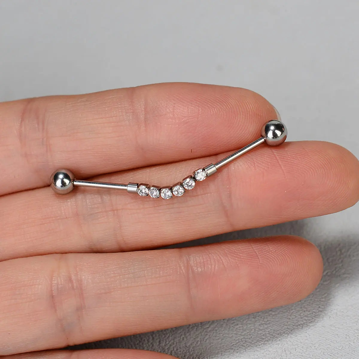 1PC Surgical Steel Industrial Piercing Jewelry With Chain Tassel Bridge Piercing Barbell Earrings Scaffold Bar for Women Men 16G