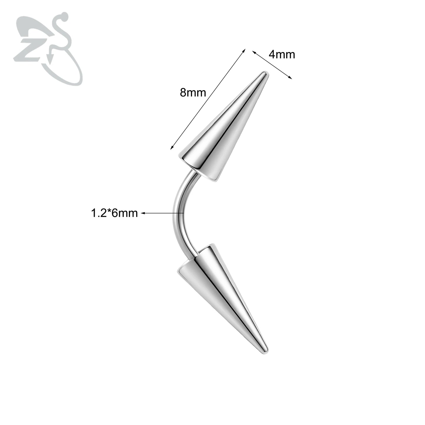 Versatile Black Stainless Steel Long Spike Eyebrow Ring for Any Occasion