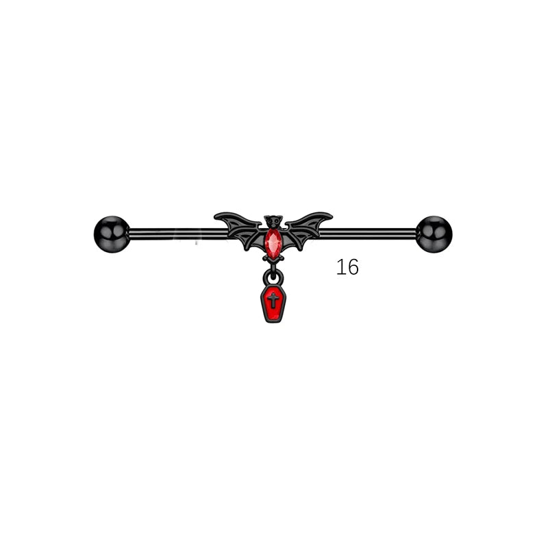 1PCS Stainless Steel dangling Industrial Piercing Barbell 14G Star Industrial Earring Tragus Cartilage Jewelry Industrial Rings