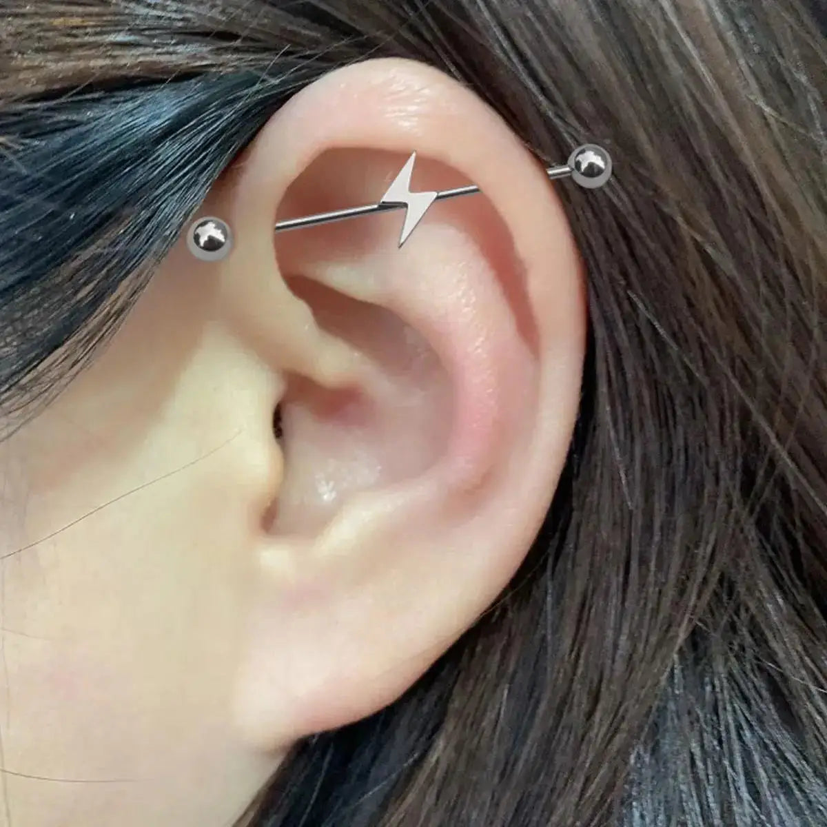 1PC Industrial Piercing Barbells Jewelry Stainless Steel CZ Heart Ball Pearl Cartilage Helix Earring Body Piercing for Women Men