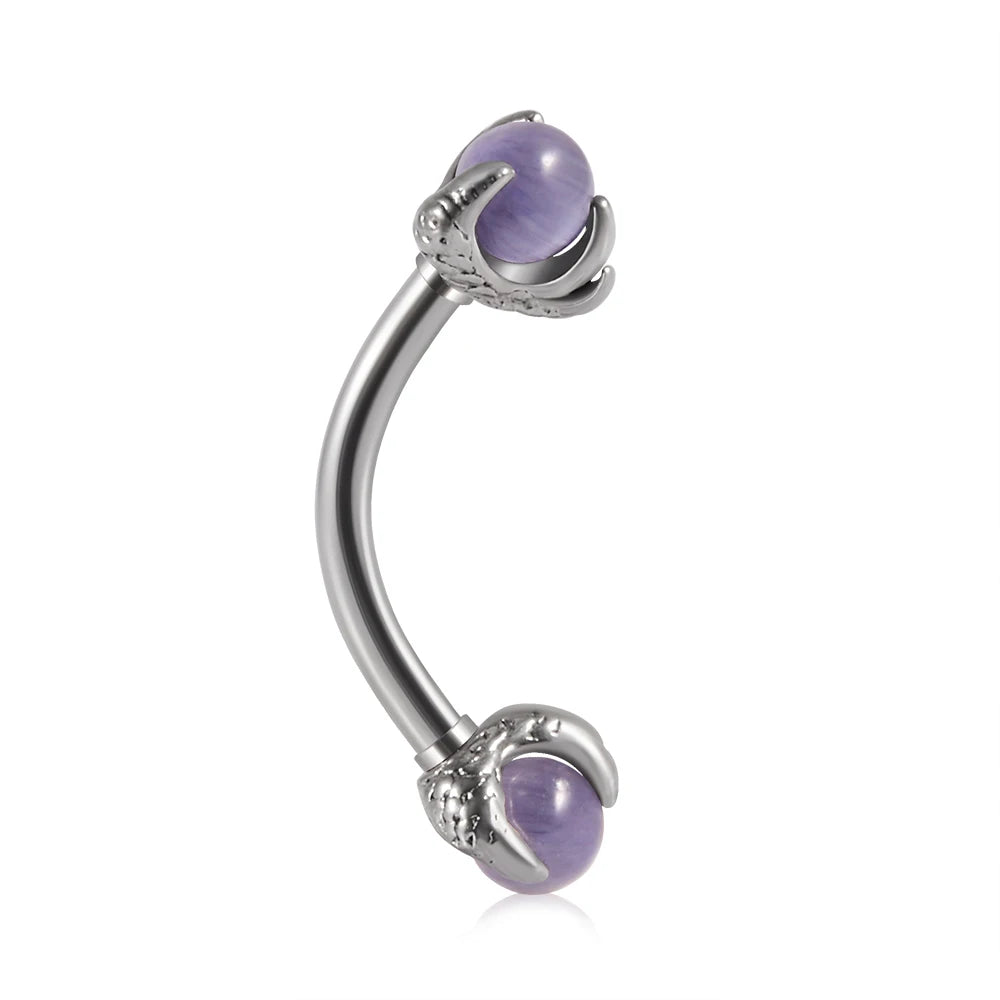 1PC 316L Surgical Steel Stylish sexy Curved Barbell Ring Opal Eyebrow Ear Cartilage Helix Piercings Jewelry 16G Ladies Men