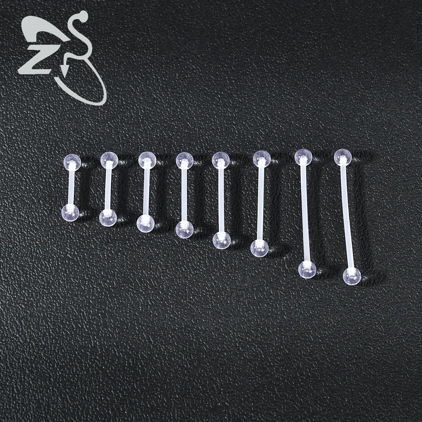 ZS 1PC Acrylic Stud Earring for Women Men Transparent Double Headed Round Earring Ear Helix Conch Cartilage Piercing 14G Jewelry