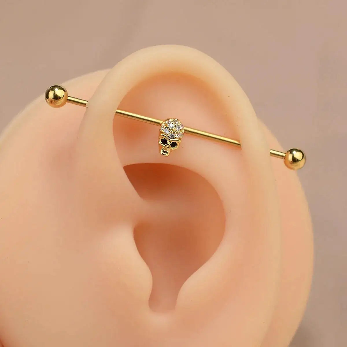 1PC Industrial Piercing Barbells Jewelry Stainless Steel CZ Heart Ball Pearl Cartilage Helix Earring Body Piercing for Women Men