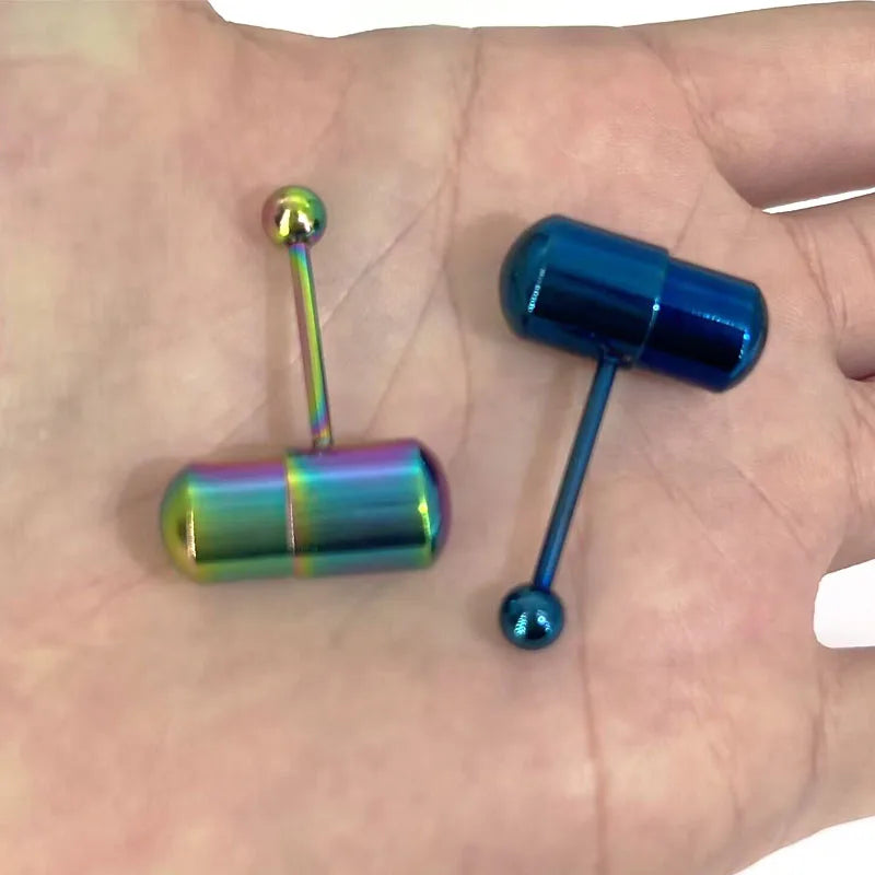 1 Pc Special Design Vibrating Tongue Piercing 1.2*17mm Barbell Stainless Steel Tongue Rings Body Jewelry Hot Selling Apparel