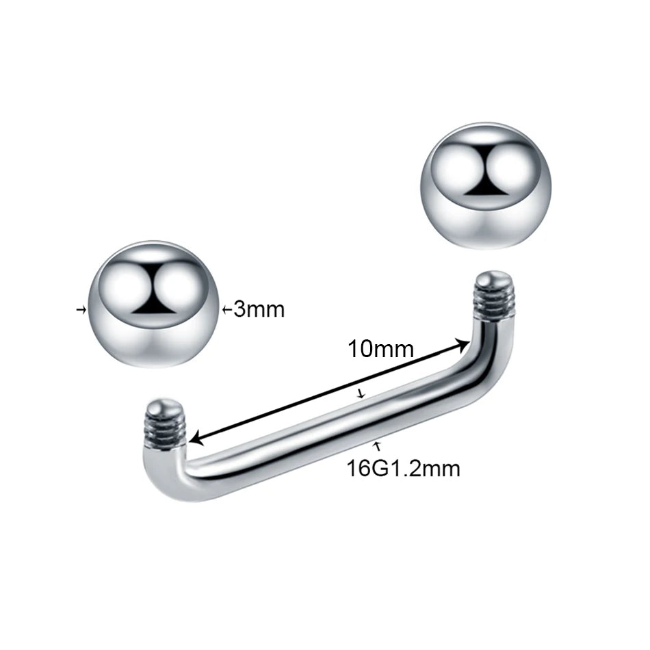 1PC Titanium 16G 14G External&Internal Thread Surface Bar Industrial Barbell CZ Micro Dermal Anchors Ring Piercings Sexy Jewelry