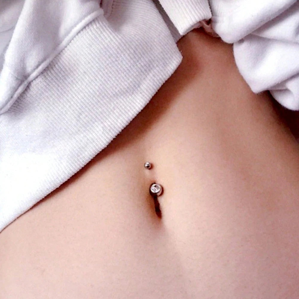 1Pcs Navel Barbell Body Jewelry CZ Belly Button Rings, UV Belly Navel Rings Navel Piercings Jewelry  Belly Barbell Piercing
