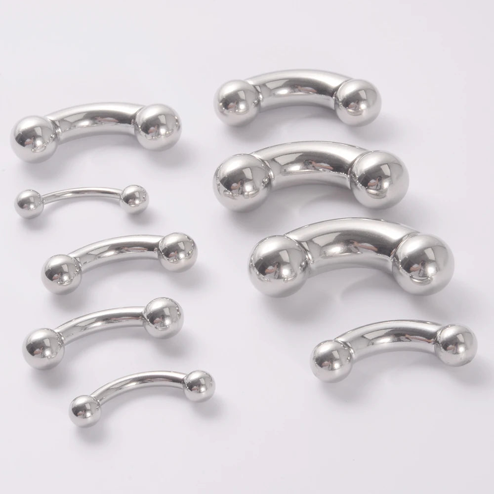 1PC Stainless Steel Straight Barbell Rings Curved Banana Penis Tragus Ear Piercing Male Genital Nipple Bar Fashion Body Piercing
