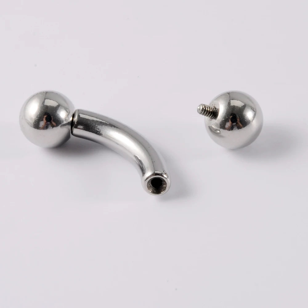 1PC Stainless Steel Straight Barbell Rings Curved Banana Penis Tragus Ear Piercing Male Genital Nipple Bar Fashion Body Piercing