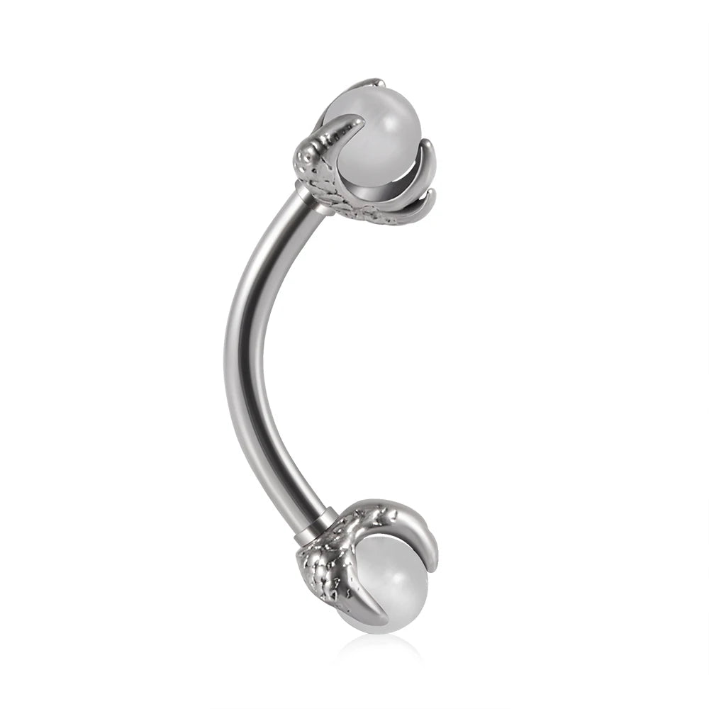 1PC 316L Surgical Steel Stylish sexy Curved Barbell Ring Opal Eyebrow Ear Cartilage Helix Piercings Jewelry 16G Ladies Men