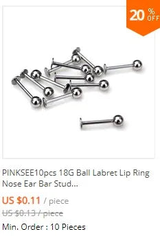 10Pcs Tongue Nipple Rings Ear Plug Rings Bars Barbell Punk Style Body Piercing Jewelry