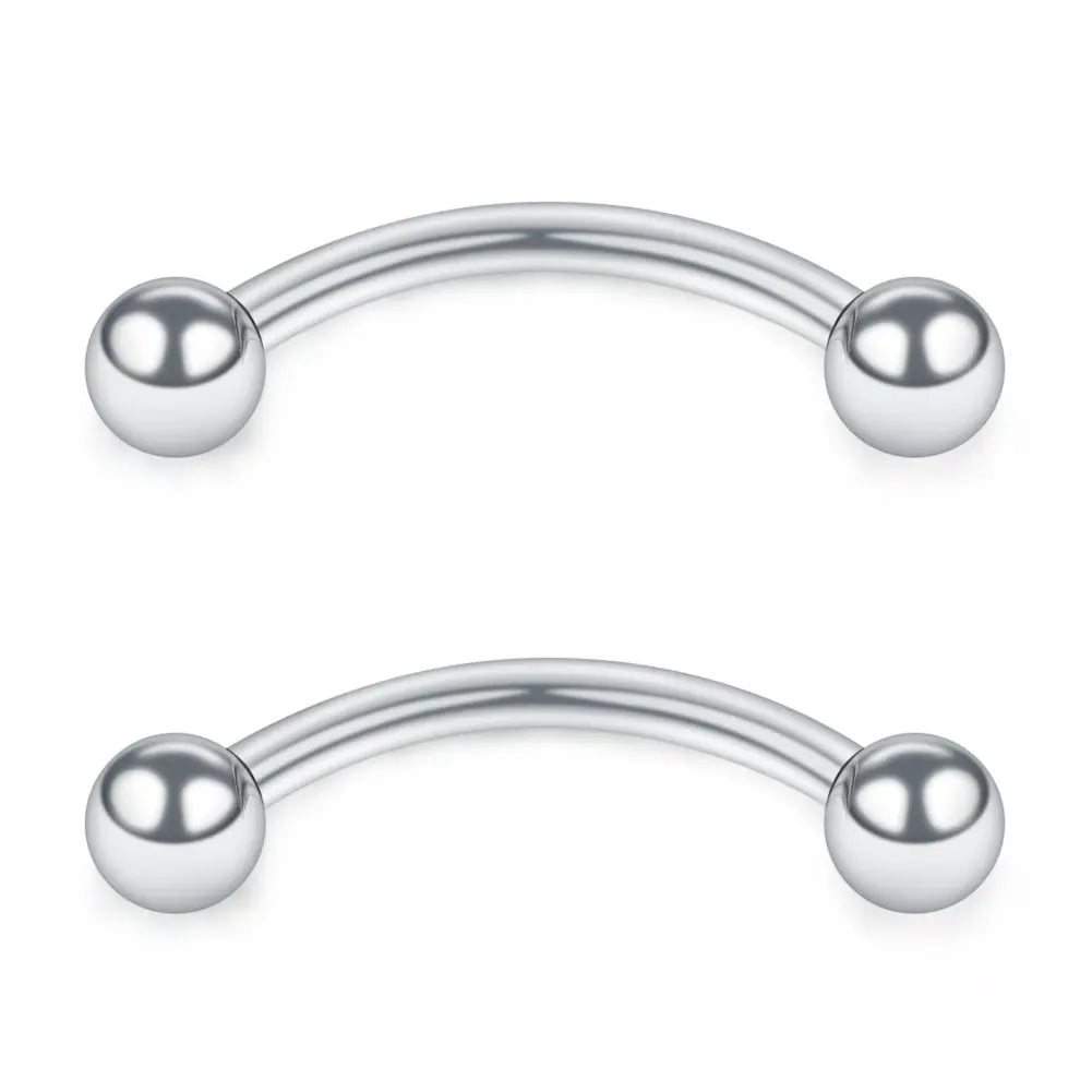 12PCS 16G Stainless Steel Curved Barbell Eyebrow Tragus Helix Ear Belly Lip Ring Body Piercing Jewelry For Women and Men