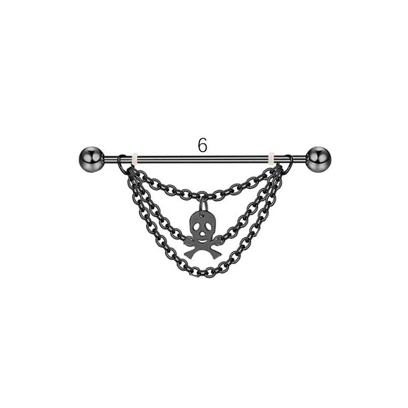 1PCS Stainless Steel dangling Industrial Piercing Barbell 14G Star Industrial Earring Tragus Cartilage Jewelry Industrial Rings