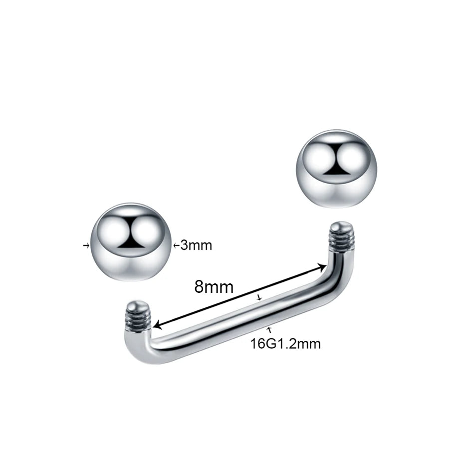 1PC Titanium 16G 14G External&Internal Thread Surface Bar Industrial Barbell CZ Micro Dermal Anchors Ring Piercings Sexy Jewelry