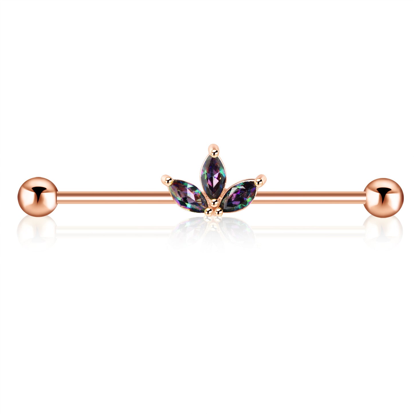 Surgical Steel Zircon Industrial Barbell Piercing Bar Fashion Jewelry 14G Star Moon Industrial Barbell Body Piercing Ear Studs