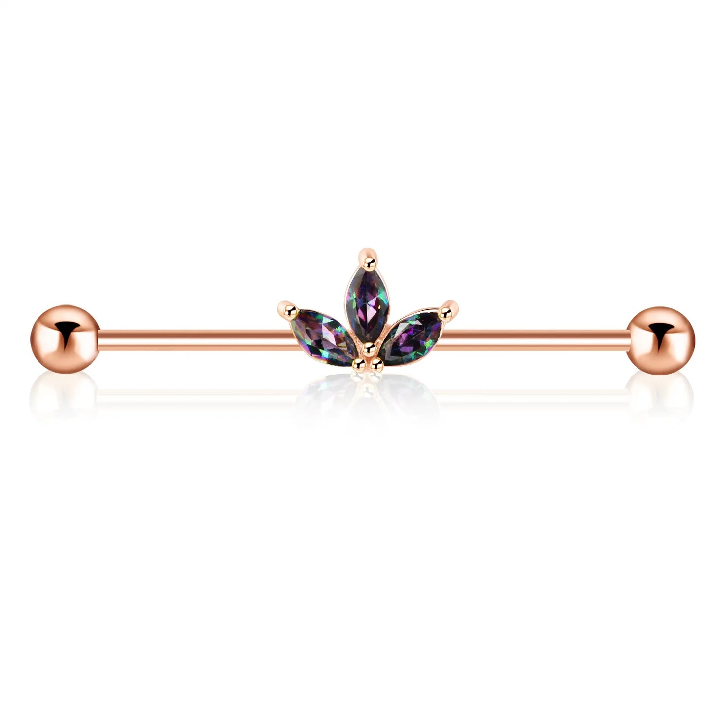 Surgical Steel Zircon Industrial Barbell Piercing Bar Fashion Jewelry 14G Star Moon Industrial Barbell Body Piercing Ear Studs