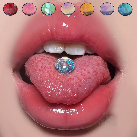 1PC 14G Tongue Rings Surgical Steel Tongue Piercing Jewelry for Women Men Fish Scales Ball Tongue Ring Barbell Piercing