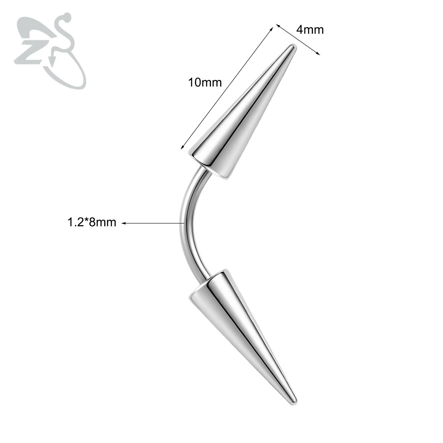 Versatile Black Stainless Steel Long Spike Eyebrow Ring for Any Occasion