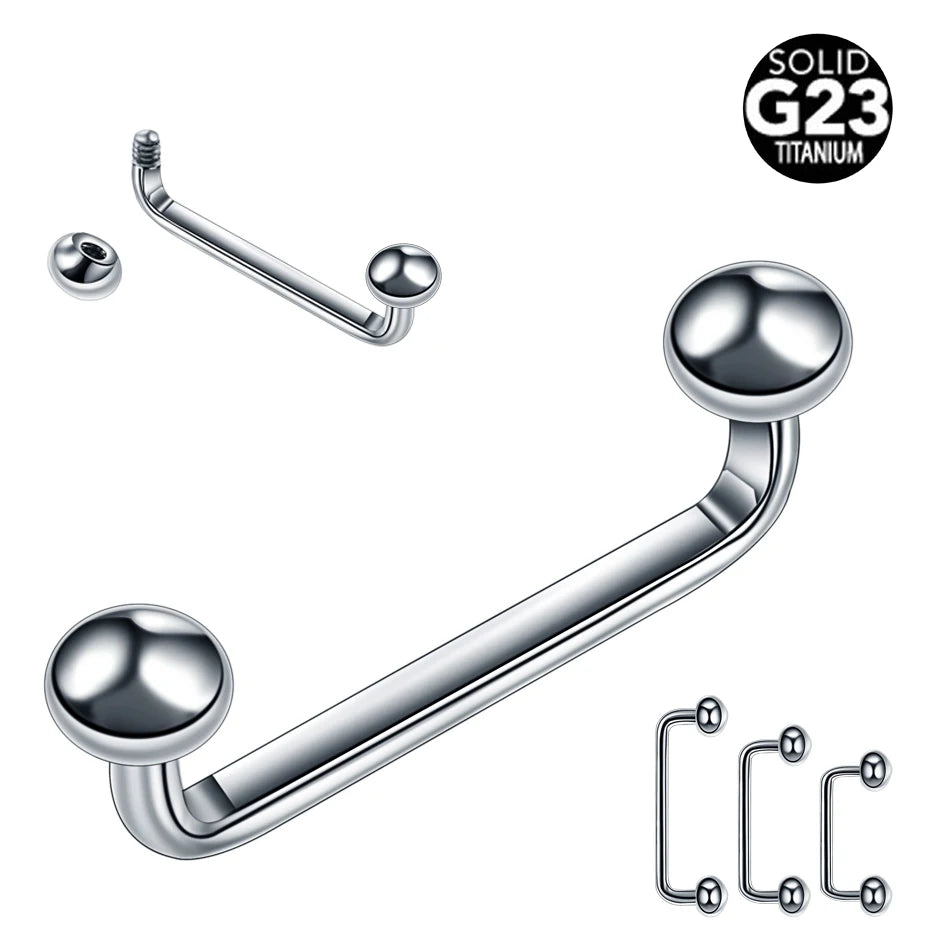1PC Titanium 16G 14G External&Internal Thread Surface Bar Industrial Barbell CZ Micro Dermal Anchors Ring Piercings Sexy Jewelry