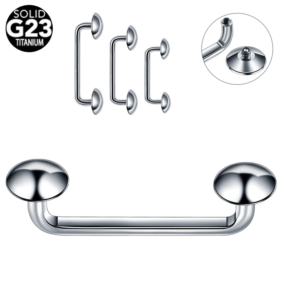 1PC Titanium 16G 14G External&Internal Thread Surface Bar Industrial Barbell CZ Micro Dermal Anchors Ring Piercings Sexy Jewelry
