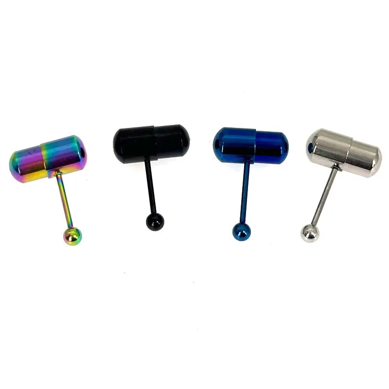 1 Pc Special Design Vibrating Tongue Piercing 1.2*17mm Barbell Stainless Steel Tongue Rings Body Jewelry Hot Selling Apparel