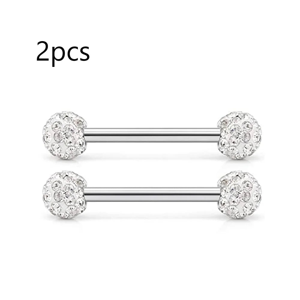 14G Tongue Rings Nipple Rings Surgical Steel Barbell Nipplering Body Piercing Jewelry for Women Men 12MM 14MM 16MM 18MM Bar Leng
