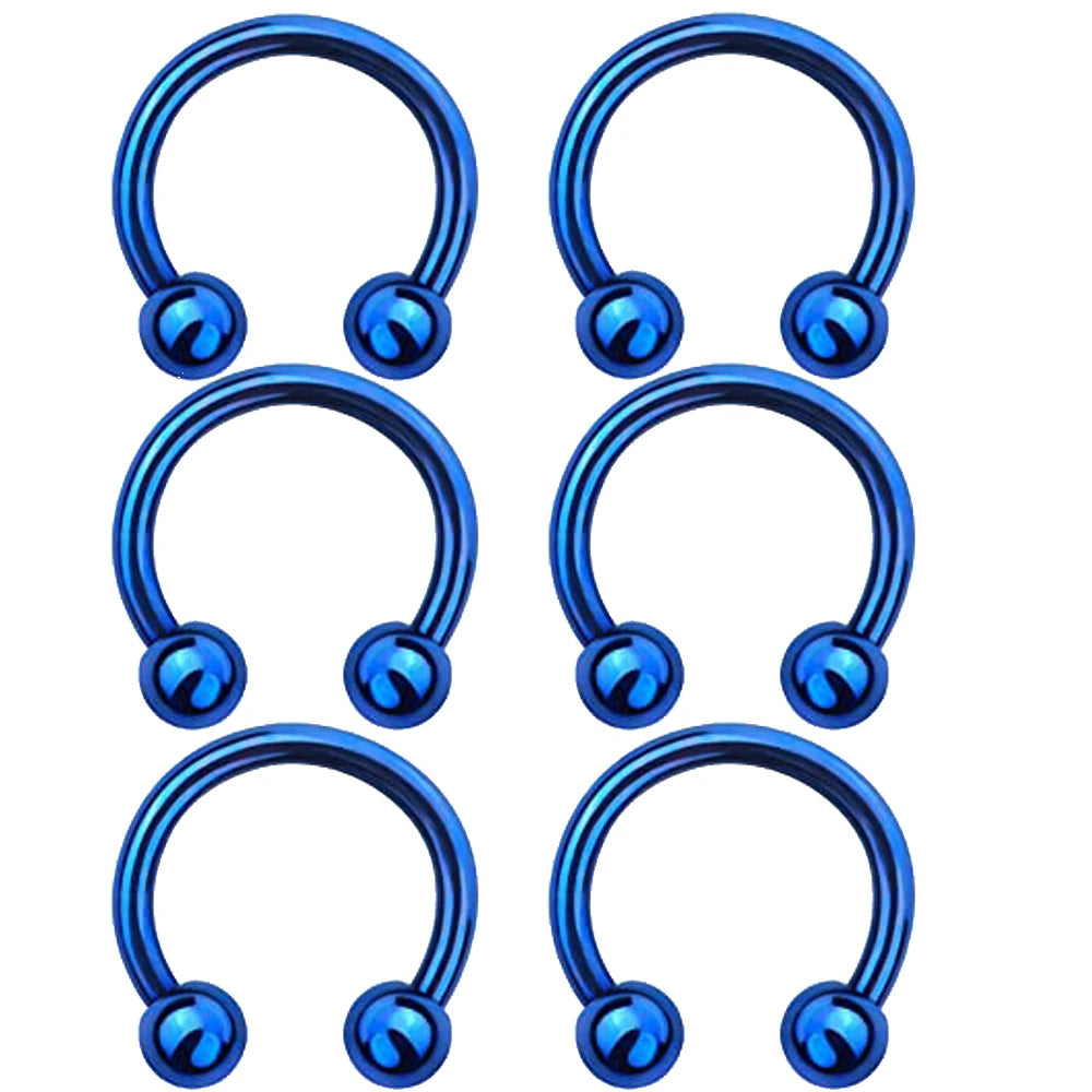 1Pair Steel Circular Barbell Horseshoe 16G 20G Lip Eyebrow Nose Septum Piercings Hoop Ear Cartilage Helix Lobe Earring Piercings