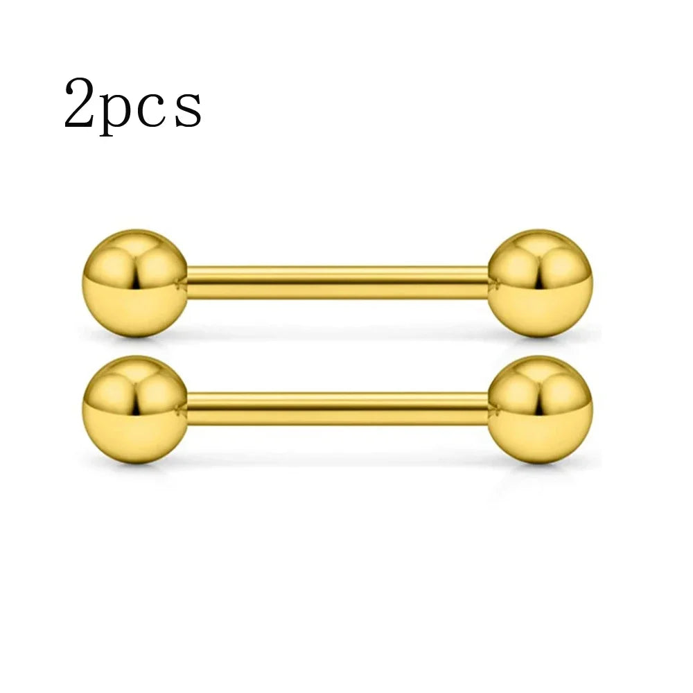 14G Tongue Rings Nipple Rings Surgical Steel Barbell Nipplering Body Piercing Jewelry for Women Men 12MM 14MM 16MM 18MM Bar Leng