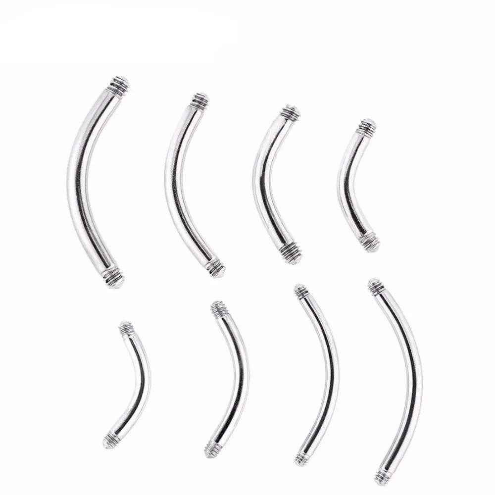 1pc 6-16mm Curved Barbell Banana Piercing Bar 3 4 5 6 8mm Ball Titanium Stainless Steel 14G 16G 1.2mm 1.6mm DIY Body Jewelry