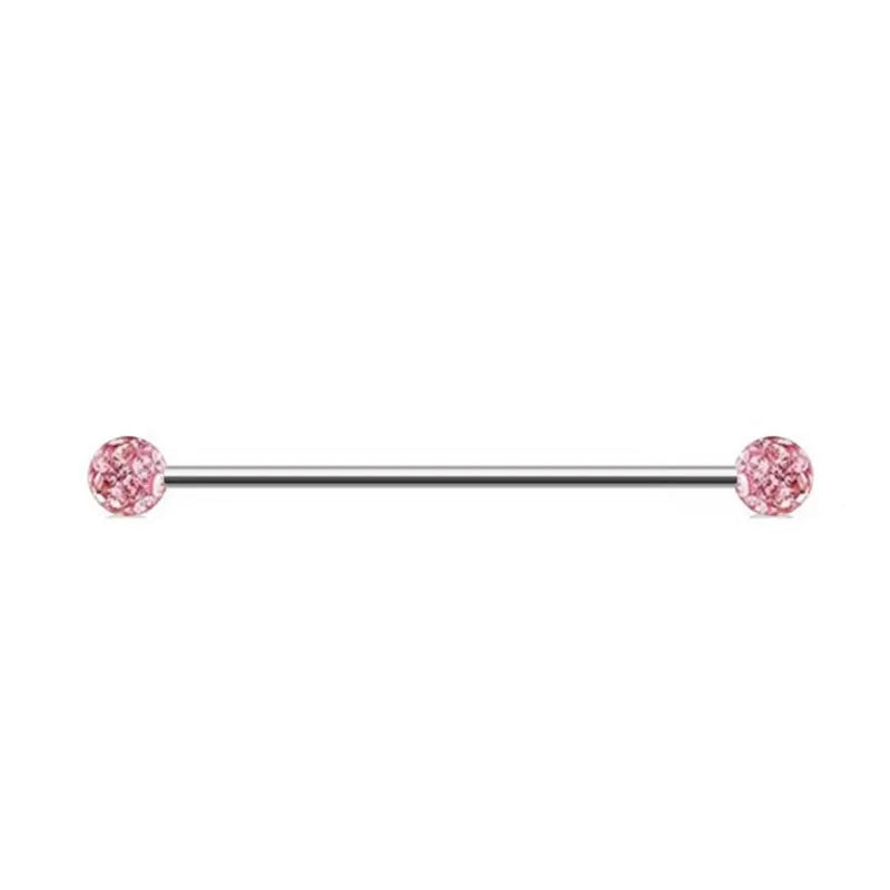 1PC Industrial Piercing Barbells Jewelry Stainless Steel CZ Heart Ball Pearl Cartilage Helix Earring Body Piercing for Women Men