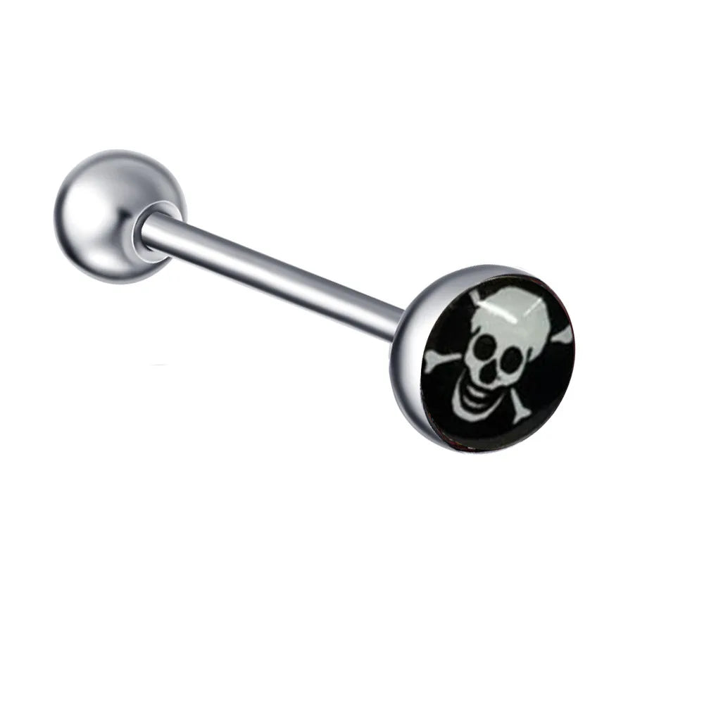 1PC 28 Styles Tongue Ring Piercing Sexy Tongue Barbell Surgical Stainless Steel Cross Nightclub Bar Stud Piercing Body Jewelry