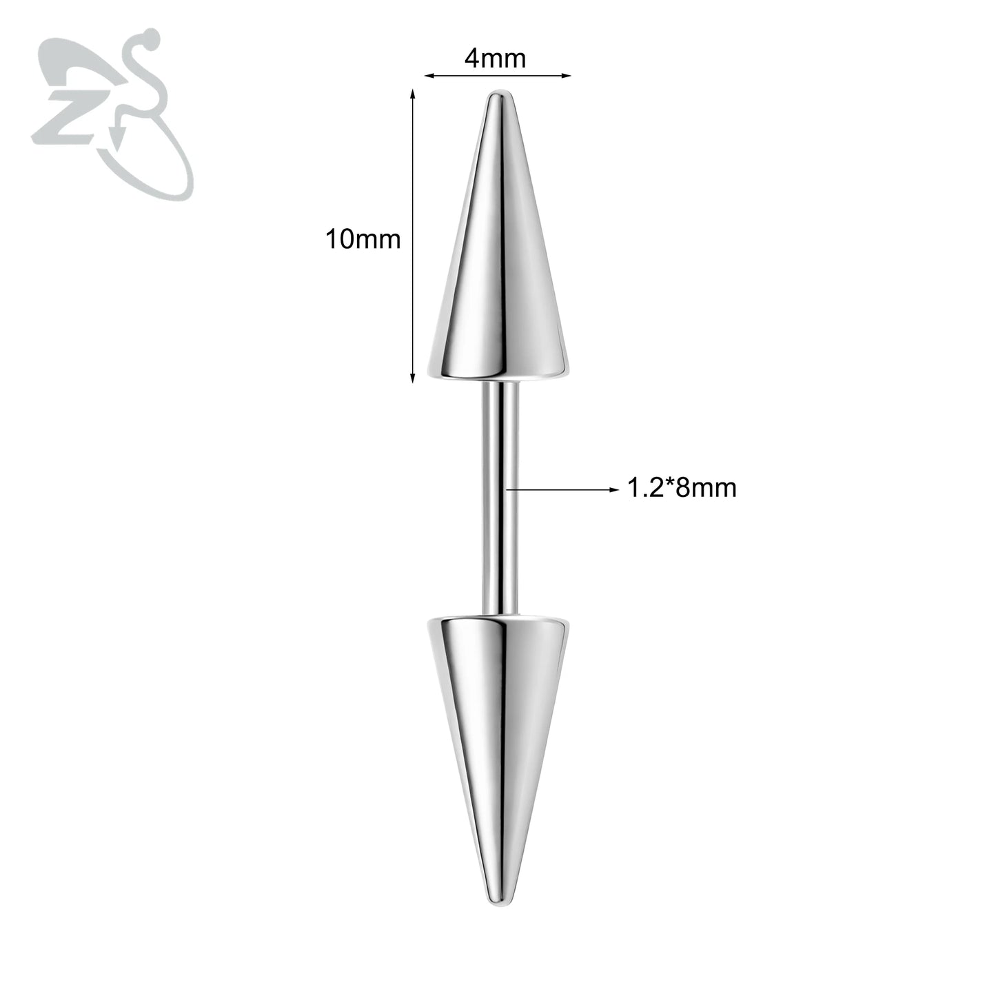 Versatile Black Stainless Steel Long Spike Eyebrow Ring for Any Occasion