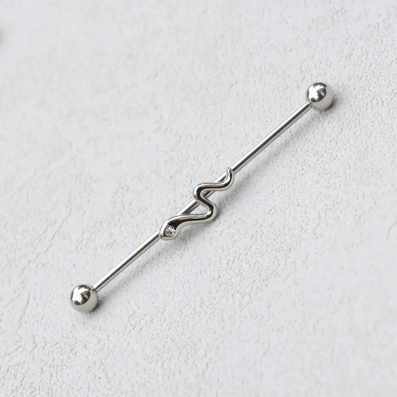 1PC Industrial Piercing Barbells Jewelry Stainless Steel CZ Heart Ball Pearl Cartilage Helix Earring Body Piercing for Women Men