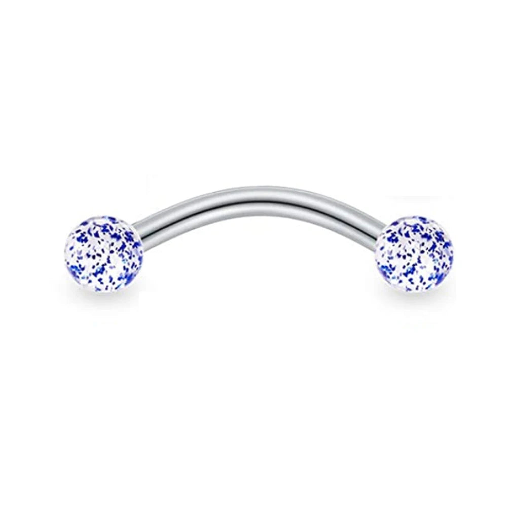 WKOUD Curved Barbell Stainless Steel Snake Eyes Eyebrow Ear Navel Lip Tongue Rings Nipplerings Nipple Ring Body Piercing Jewelry