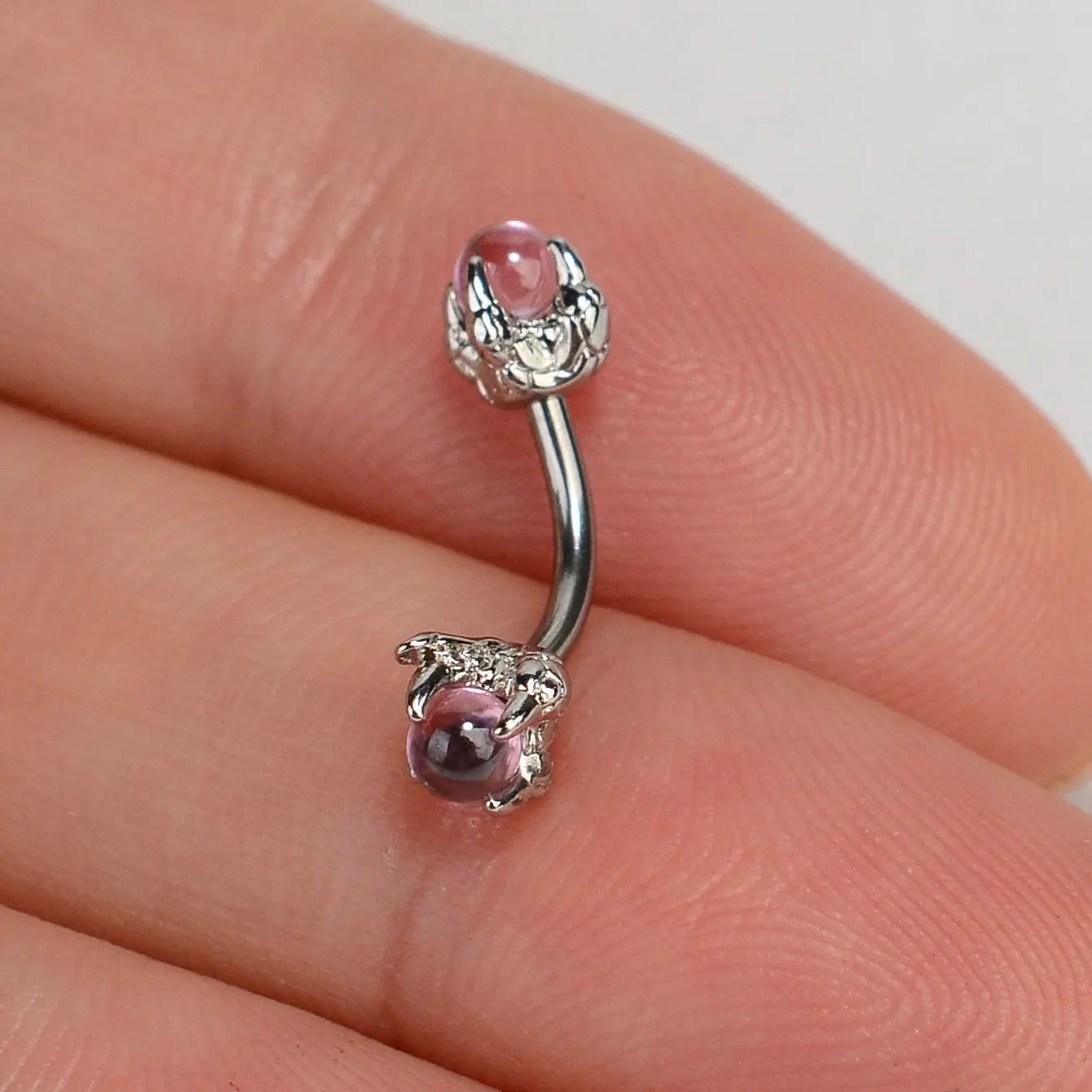 1PC Stainless Steel Curved Barbells Opal Eyebrow Rings Dragon Claw CZ  Eyebrow Studs Ear Cartilage Tragus Body Piercing Jewelry