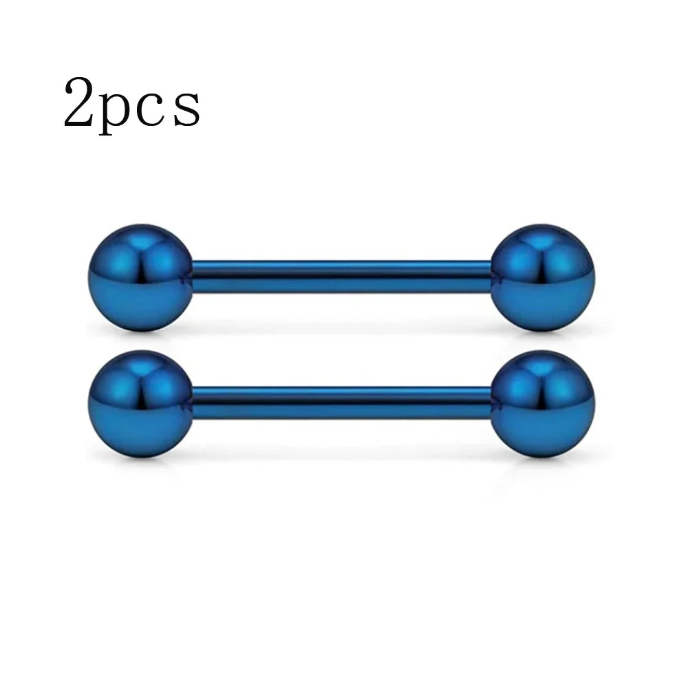 14G Tongue Rings Nipple Rings Surgical Steel Barbell Nipplering Body Piercing Jewelry for Women Men 12MM 14MM 16MM 18MM Bar Leng
