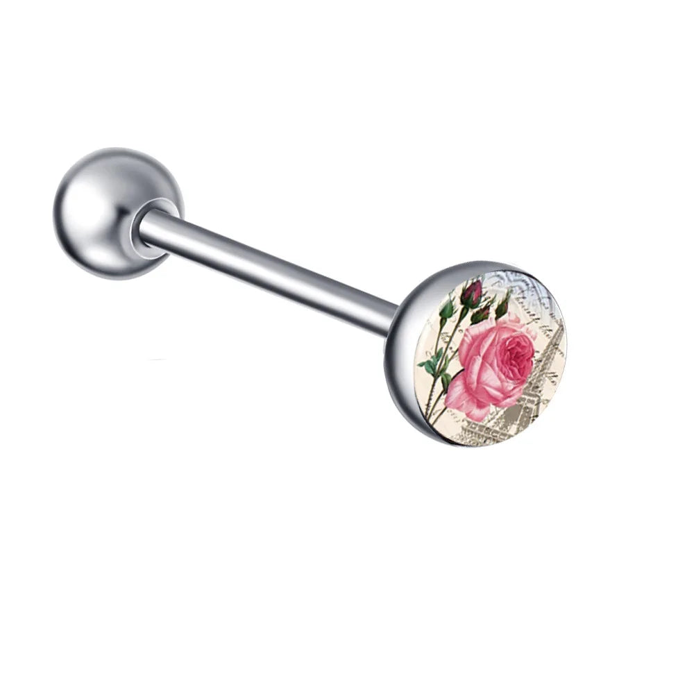 1PC 28 Styles Tongue Ring Piercing Sexy Tongue Barbell Surgical Stainless Steel Cross Nightclub Bar Stud Piercing Body Jewelry
