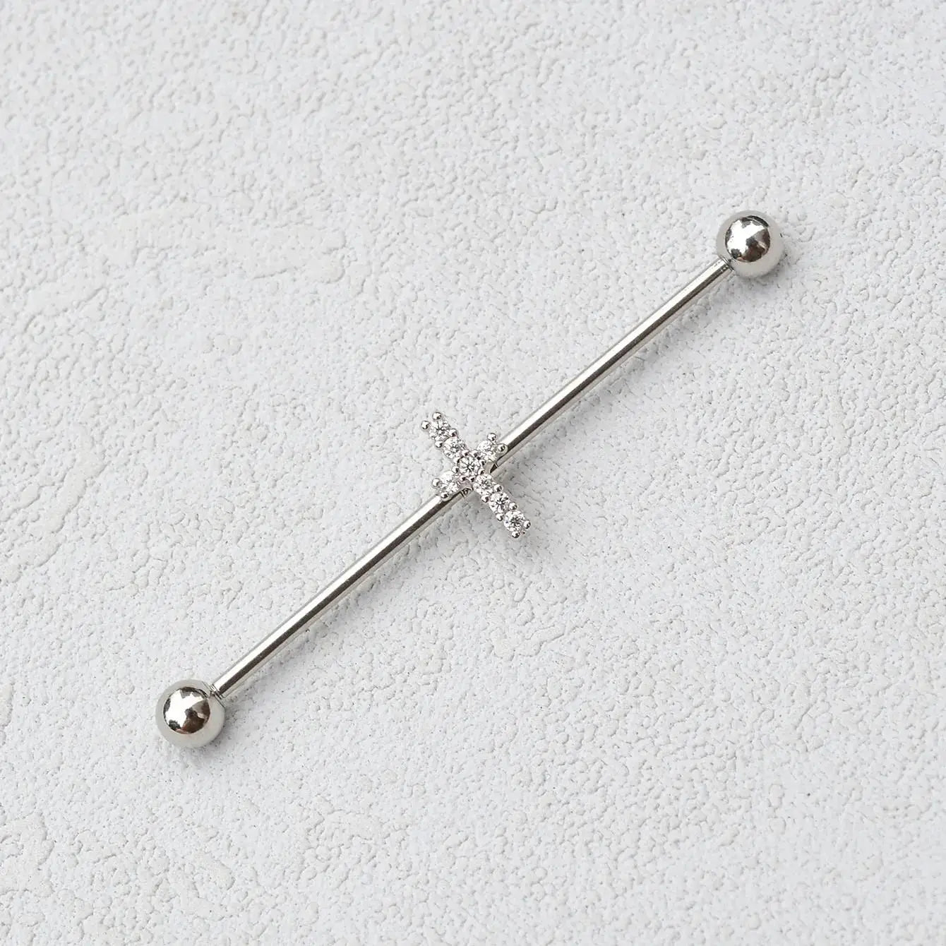 1PC Industrial Piercing Barbells Jewelry Stainless Steel CZ Heart Ball Pearl Cartilage Helix Earring Body Piercing for Women Men
