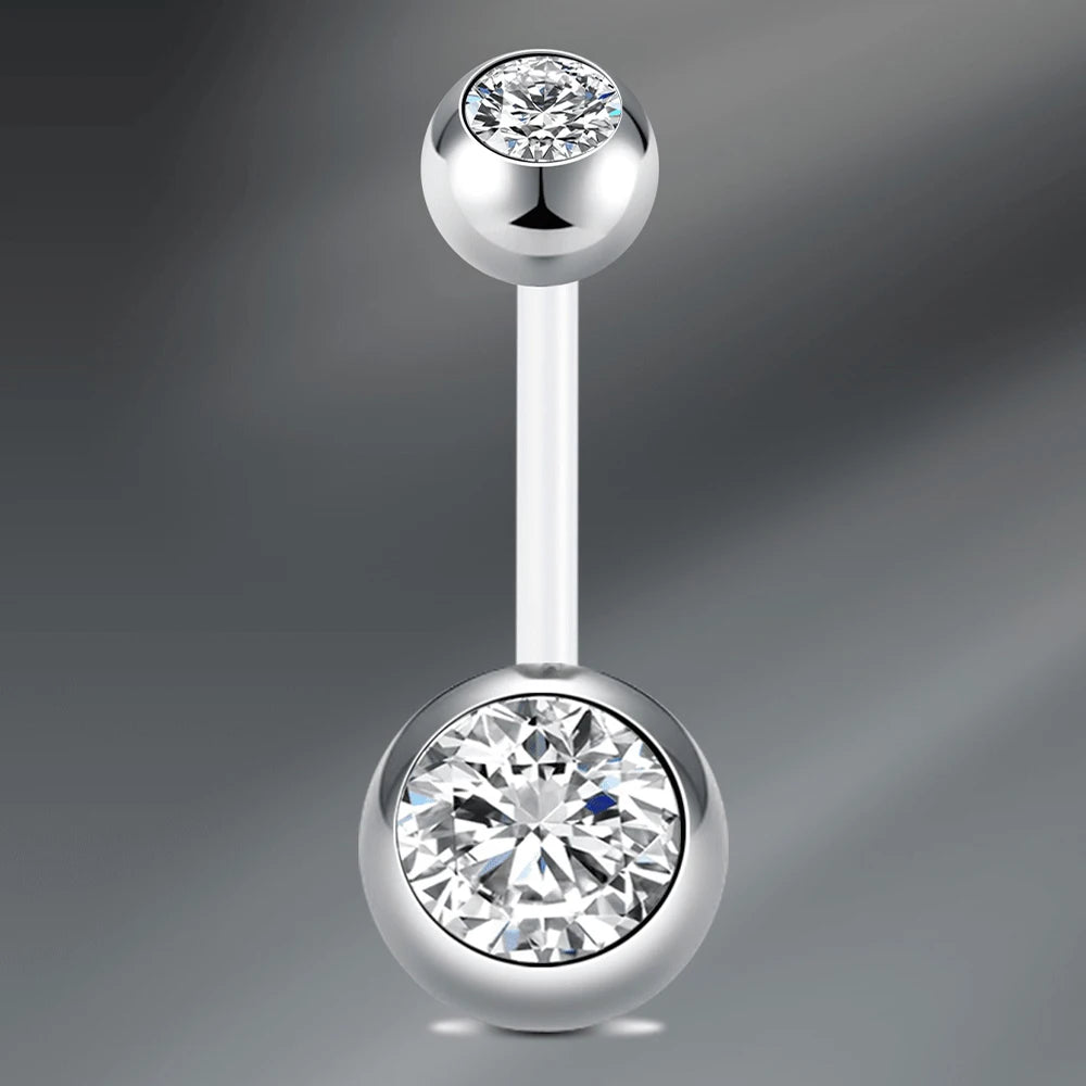 1Pcs Navel Barbell Body Jewelry CZ Belly Button Rings, UV Belly Navel Rings Navel Piercings Jewelry  Belly Barbell Piercing