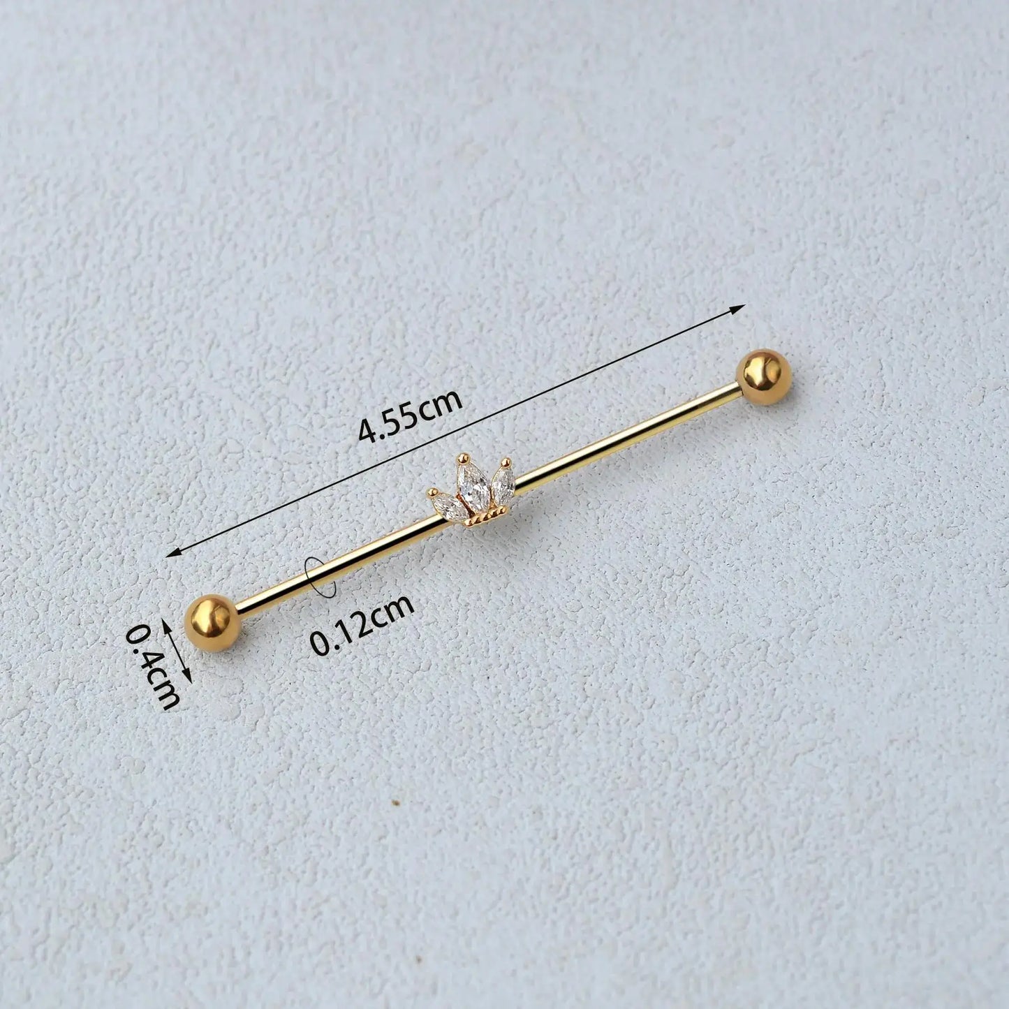 1PC Industrial Piercing Barbells Jewelry Stainless Steel CZ Heart Ball Pearl Cartilage Helix Earring Body Piercing for Women Men