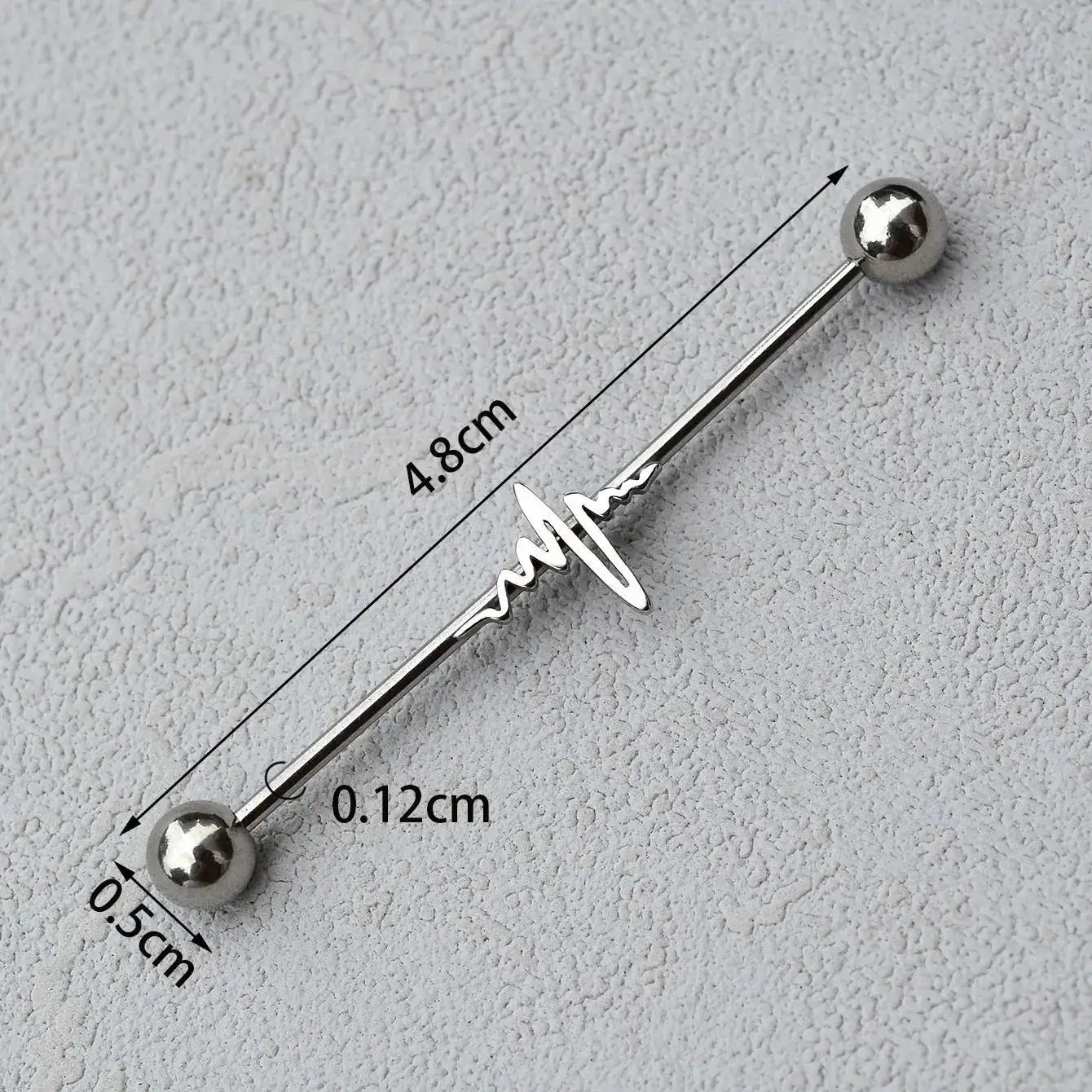 1PC Industrial Piercing Barbells Jewelry Stainless Steel CZ Heart Ball Pearl Cartilage Helix Earring Body Piercing for Women Men