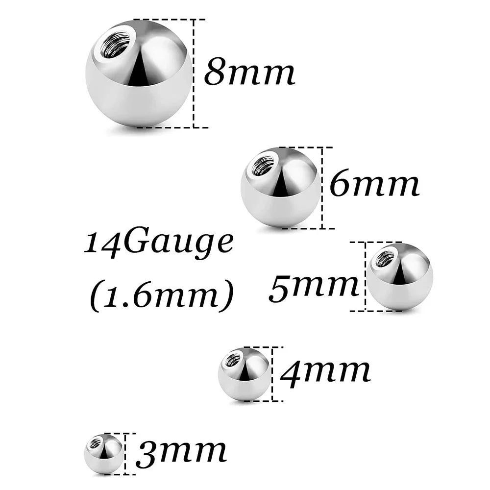 1pc 6-16mm Curved Barbell Banana Piercing Bar 3 4 5 6 8mm Ball Titanium Stainless Steel 14G 16G 1.2mm 1.6mm DIY Body Jewelry