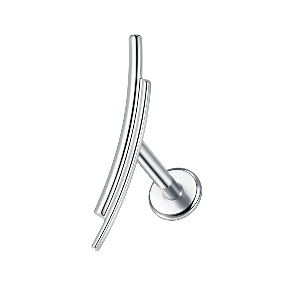 1PC Titanium Ear Cartilage Piercings Flat Back Stud Earring Internal Thread Butterfly Cross CZ Helix Tragus Piercing Jewelry 16G