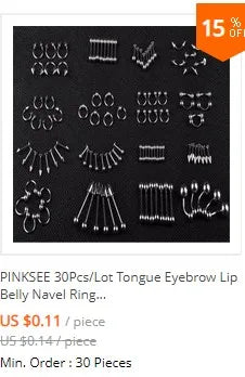 10Pcs Tongue Nipple Rings Ear Plug Rings Bars Barbell Punk Style Body Piercing Jewelry