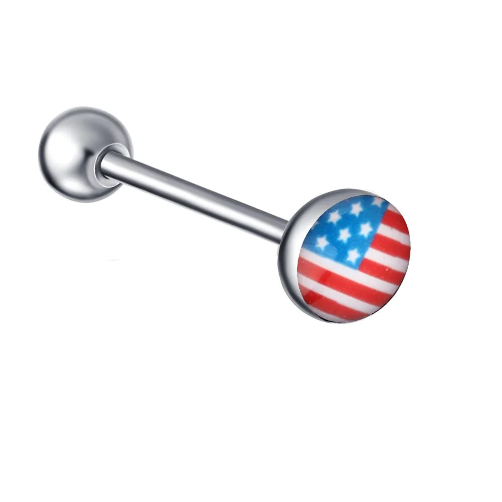 1PC 28 Styles Tongue Ring Piercing Sexy Tongue Barbell Surgical Stainless Steel Cross Nightclub Bar Stud Piercing Body Jewelry