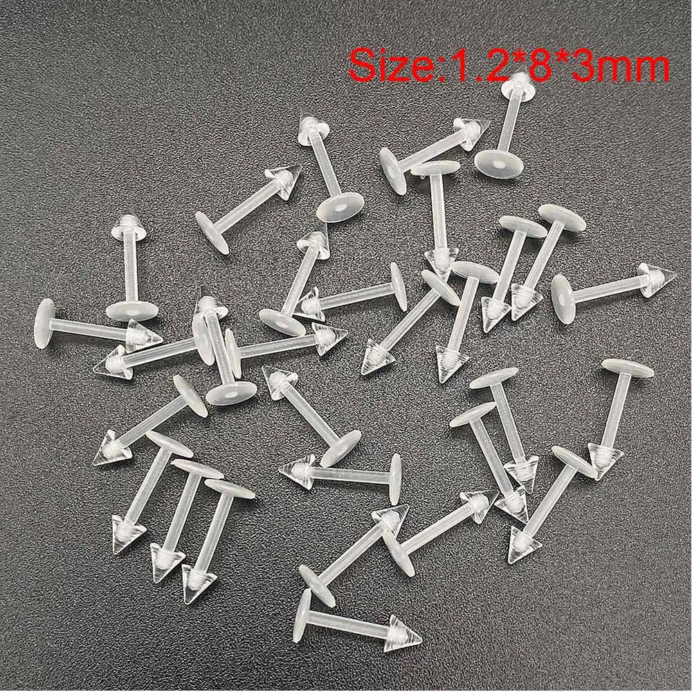 Versatile Acrylic Body Piercing Set - Transparent Barbell Rings for Lips, Ears, Nose, and More