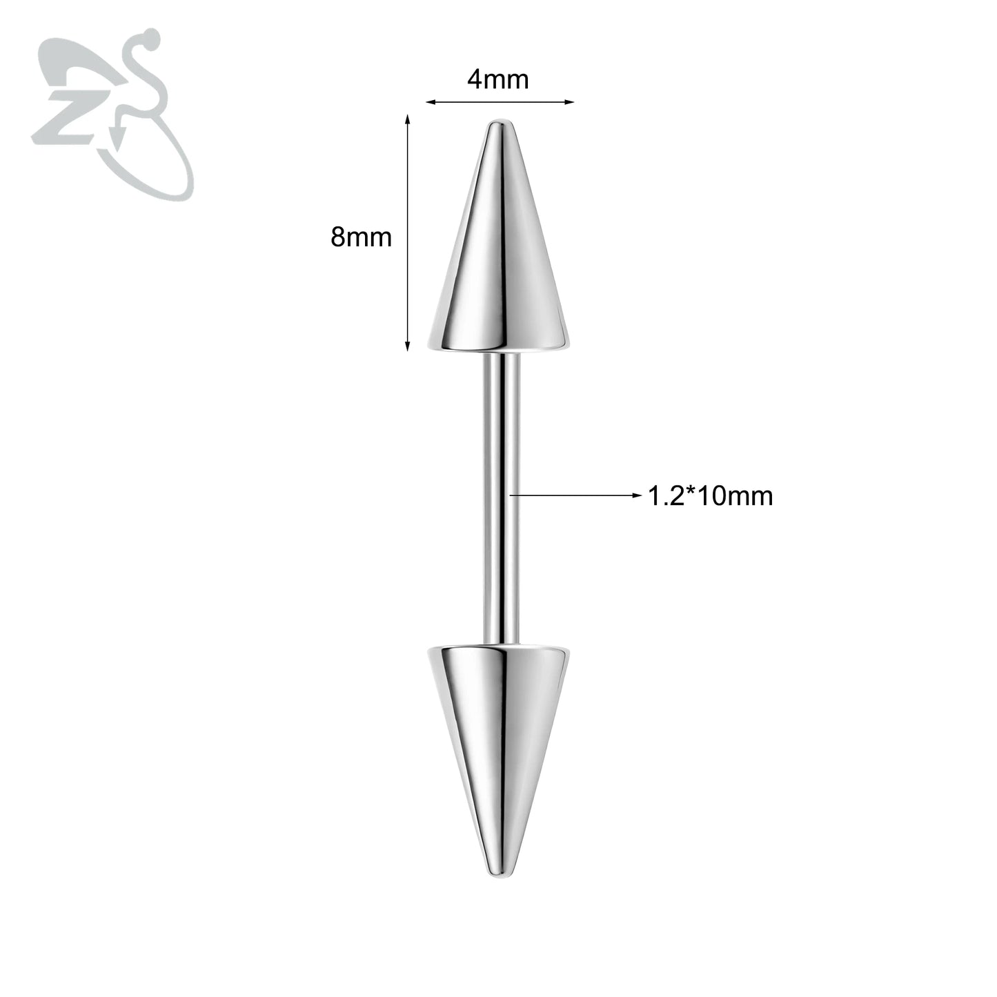 Versatile Black Stainless Steel Long Spike Eyebrow Ring for Any Occasion