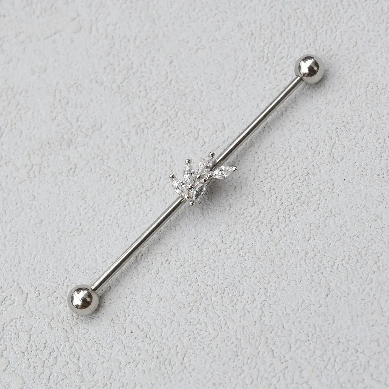 1PC Industrial Piercing Barbells Jewelry Stainless Steel CZ Heart Ball Pearl Cartilage Helix Earring Body Piercing for Women Men