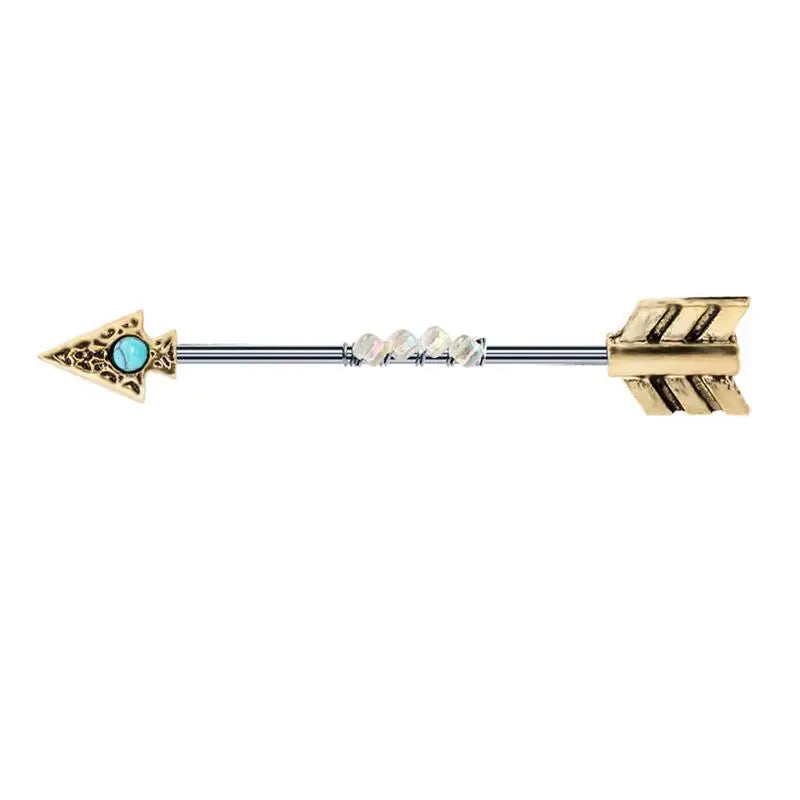 Surgical Steel Zircon Industrial Barbell Piercing Bar Fashion Jewelry 14G Star Moon Industrial Barbell Body Piercing Ear Studs