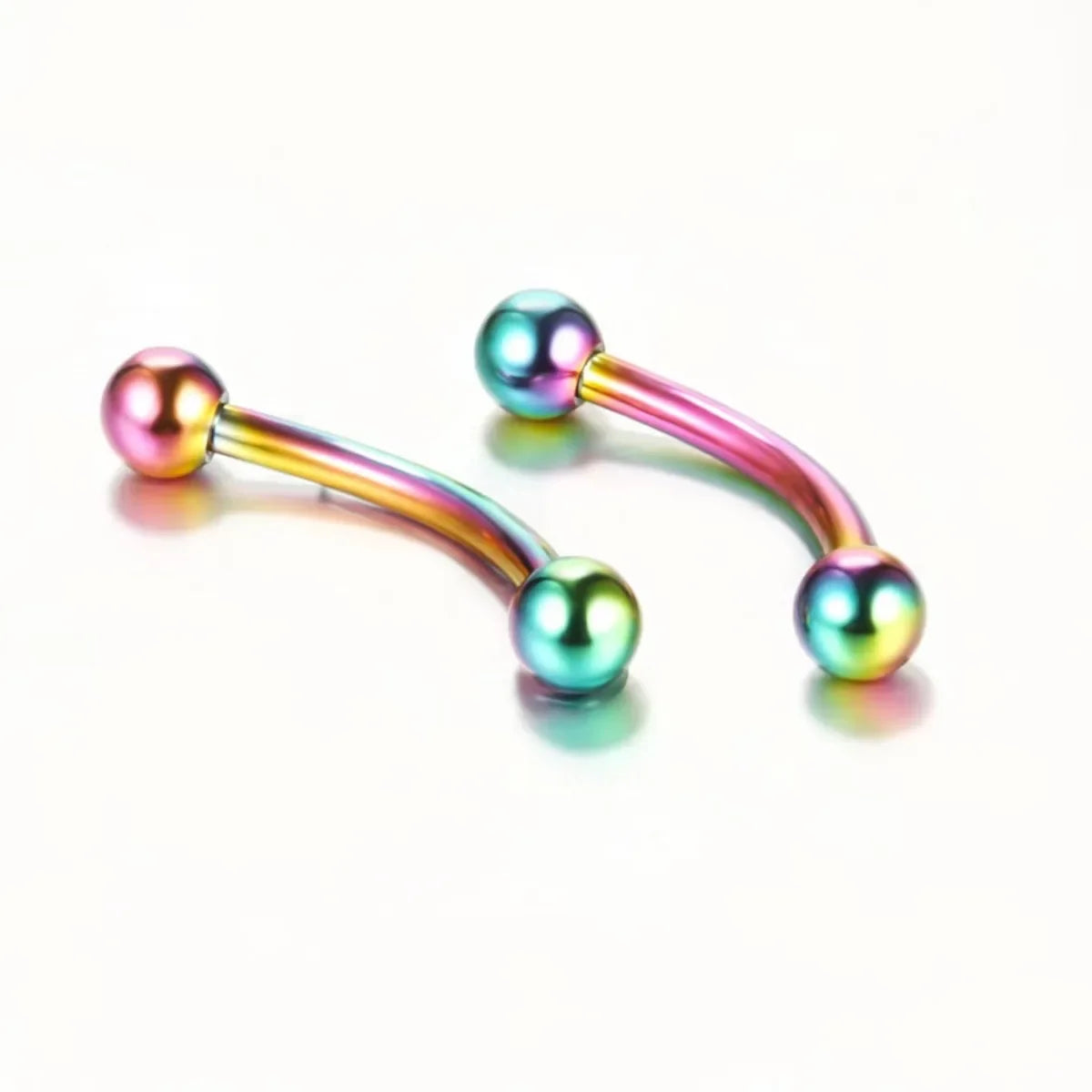 10Pcs Epoxy Curved Barbells Eyebrow Rings Piercing Jewelry Banana Bar Cartilage Tragus Body Piercing Gift