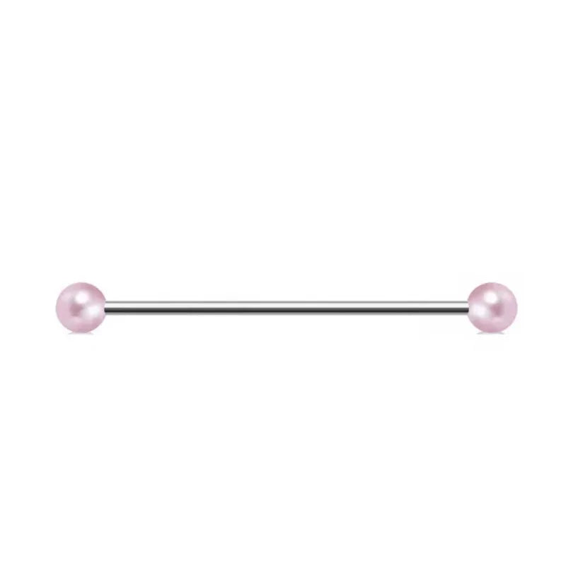 1PC Industrial Piercing Barbells Jewelry Stainless Steel CZ Heart Ball Pearl Cartilage Helix Earring Body Piercing for Women Men